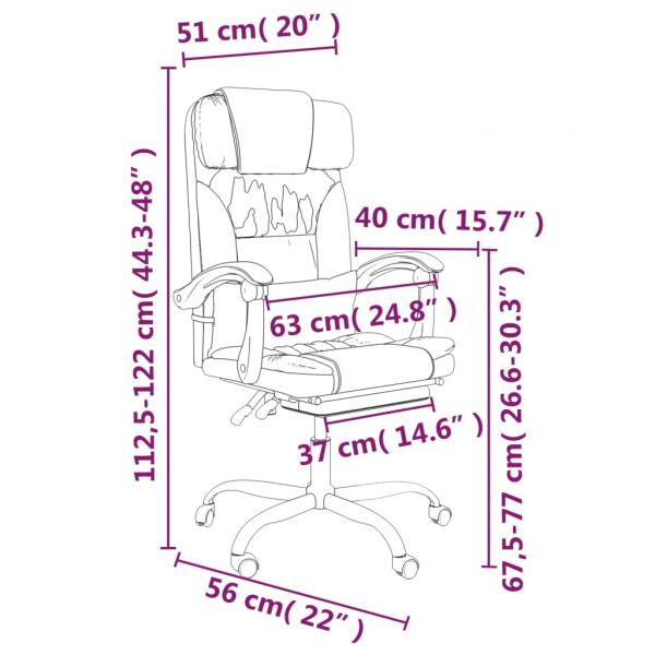 Bürostuhl mit Massagefunktion Braun Stoff