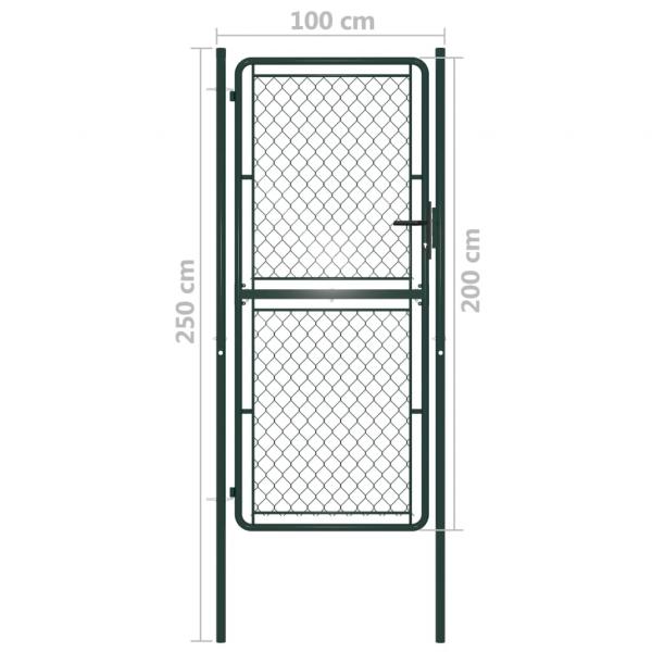 Gartentor Stahl 100 x 200 cm Grün