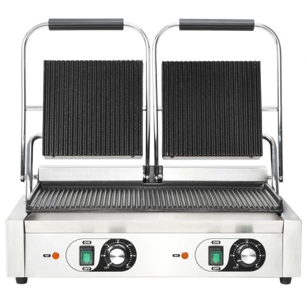 Doppelter Gerillter Panini-Grill 3600 W 57x30,5x20 cm