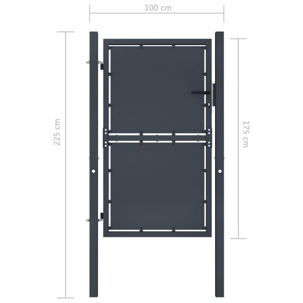 Gartentor Stahl 100×175 cm Anthrazit