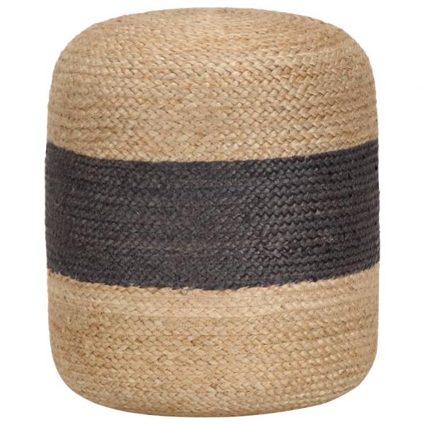 ARDEBO.de - Handgefertigter Sitzpuff Dunkelgrau 40 x 45 cm Jute