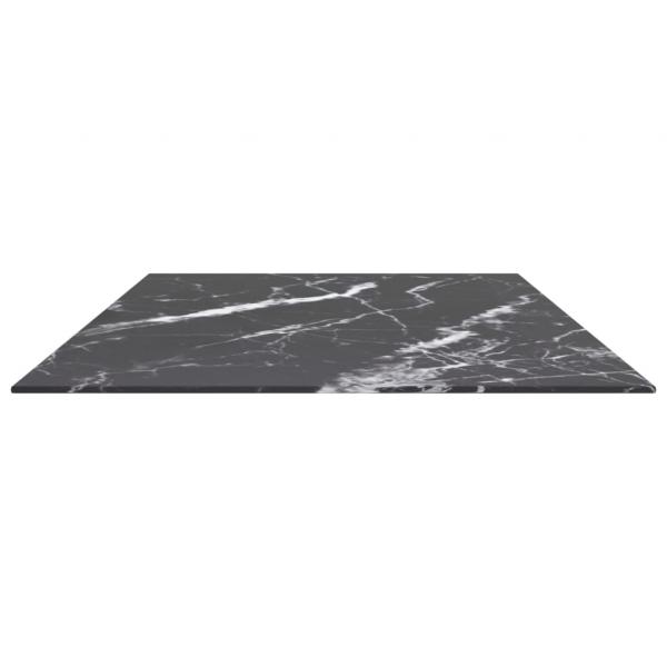 Tischplatte Schwarz 120x65 cm 8 mm Hartglas in Marmoroptik