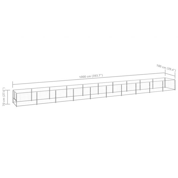 Hundezwinger Silbern 10 m² Stahl