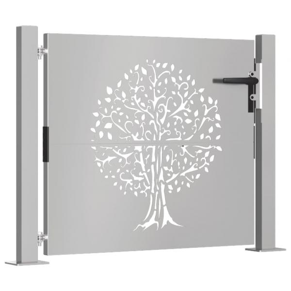 Gartentor 105x80 cm Cortenstahl Baum-Design