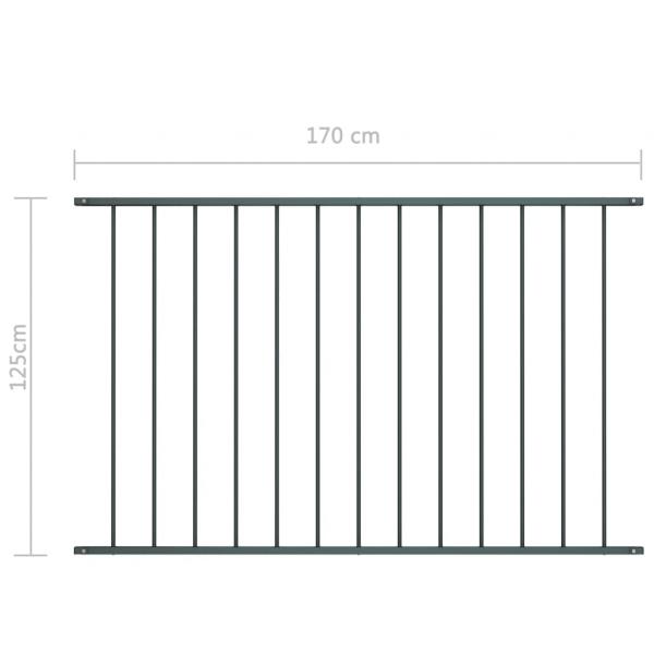 Zaunfeld Pulverbeschichteter Stahl 1,7 x 1,25 m Anthrazit