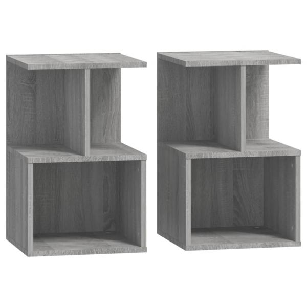 Nachttische 2 Stk. Grau Sonoma 35x35x55 cm Holzwerkstoff