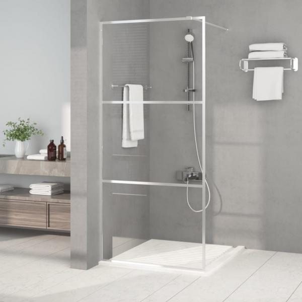 ARDEBO.de - Duschwand für Begehbare Dusche Silbern 90x195cm ESG-Klarglas