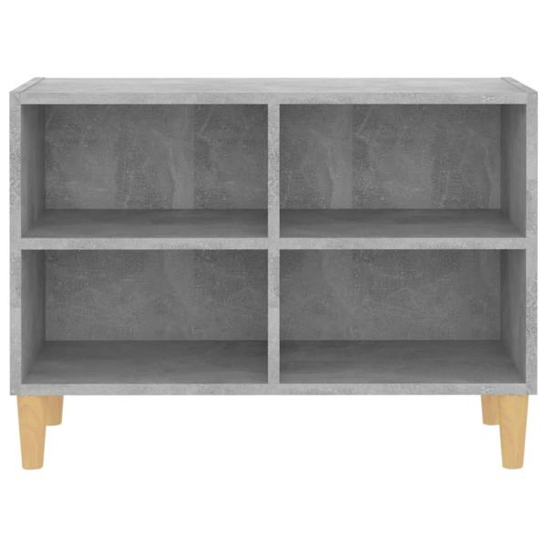 TV-Schrank mit Massivholz-Beinen Betongrau 69,5x30x50 cm