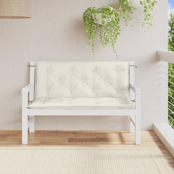 Gartenbank-Auflagen 2 Stk. Melange Creme 120x50x7 cm Stoff