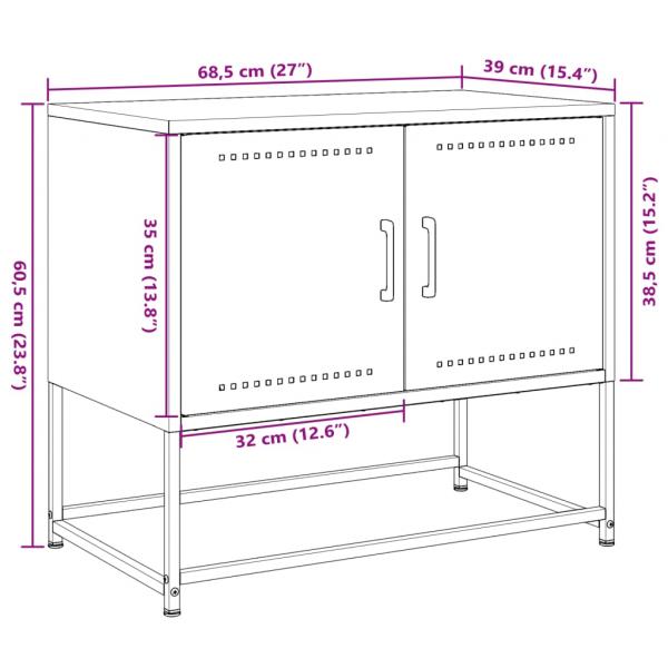 TV-Schrank Weiß 68,5x39x60,5 cm Stahl