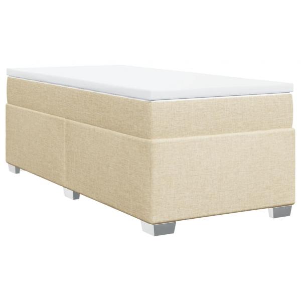 Boxspringbett mit Matratze Creme 90x190 cm Stoff