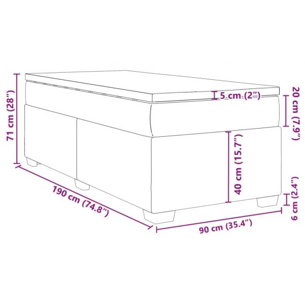 Boxspringbett mit Matratze Creme 90x190 cm Stoff