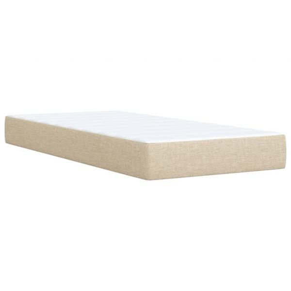 Boxspringbett mit Matratze Creme 90x190 cm Stoff