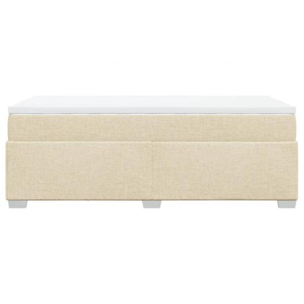 Boxspringbett mit Matratze Creme 90x190 cm Stoff