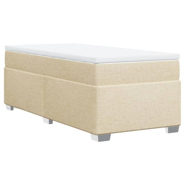 Boxspringbett mit Matratze Creme 90x190 cm Stoff