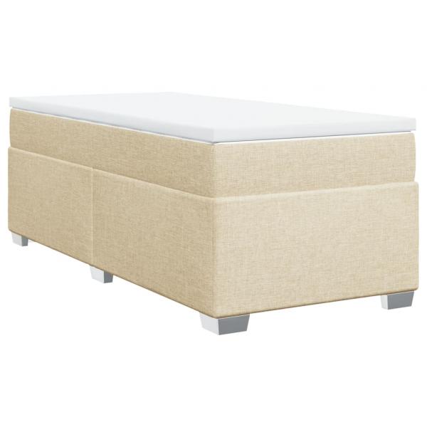 Boxspringbett mit Matratze Creme 80x200 cm Stoff