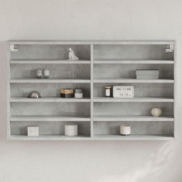 ARDEBO.de - Vitrinenschrank Betongrau 100x15x58 cm Holzwerkstoff