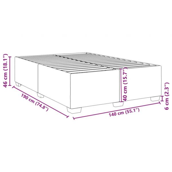 Bettgestell ohne Matratze Creme 140x190 cm Stoff