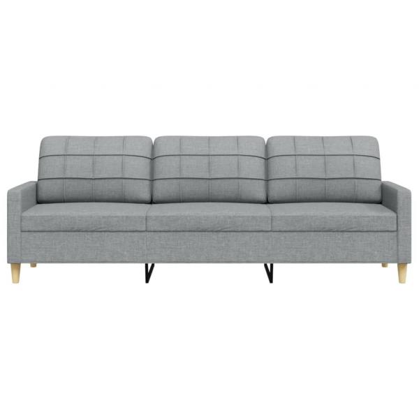 3-Sitzer-Sofa Hellgrau 210 cm Stoff