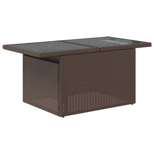 5-tlg. Garten-Sofagarnitur mit Kissen Braun Poly Rattan