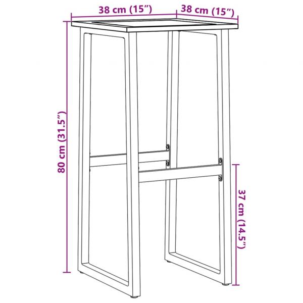 Barhocker 2 Stk. Schwarz 38x38x80 cm Pulverbeschichteter Stahl