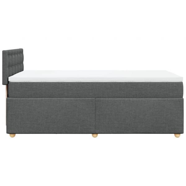 Boxspringbett mit Matratze Dunkelgrau 80x200 cm Stoff