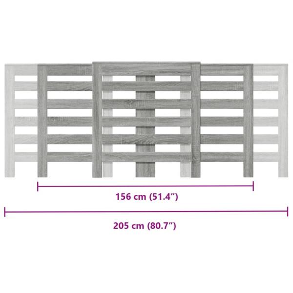 Heizkörperverkleidung Grau Sonoma 205x21,5x83,5 cm