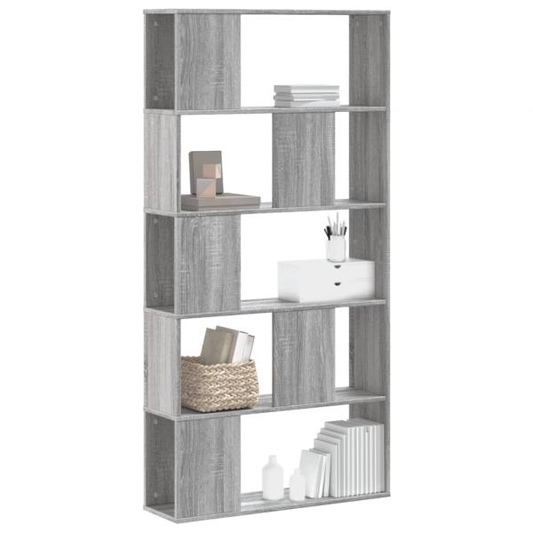 ARDEBO.de - Bücherregal 5 Böden Grau Sonoma 80,5x23,5x162,5 Holzwerkstoff