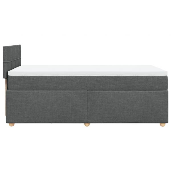 Boxspringbett mit Matratze Dunkelgrau 80x200 cm Stoff