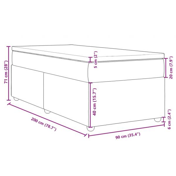 Boxspringbett mit Matratze Dunkelbraun 90x200 cm Stoff