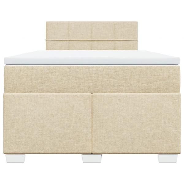 Boxspringbett mit Matratze Creme 120x190 cm Stoff