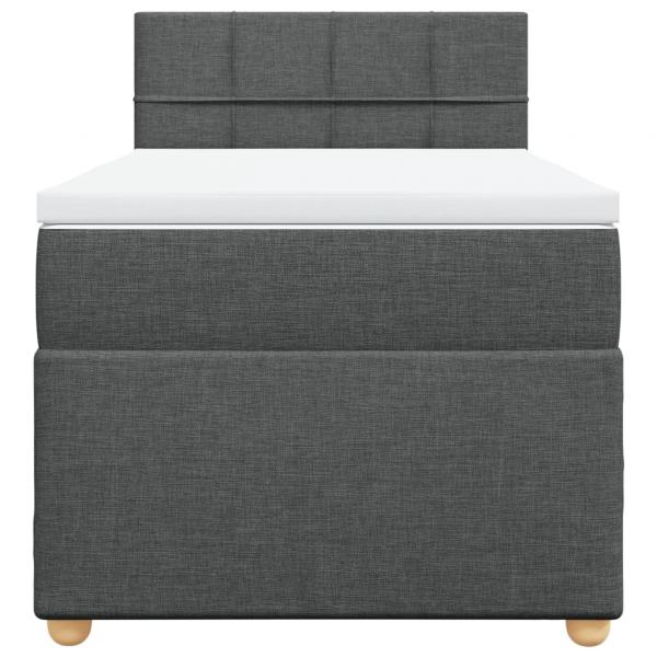 Boxspringbett mit Matratze Dunkelgrau 90x190 cm Stoff