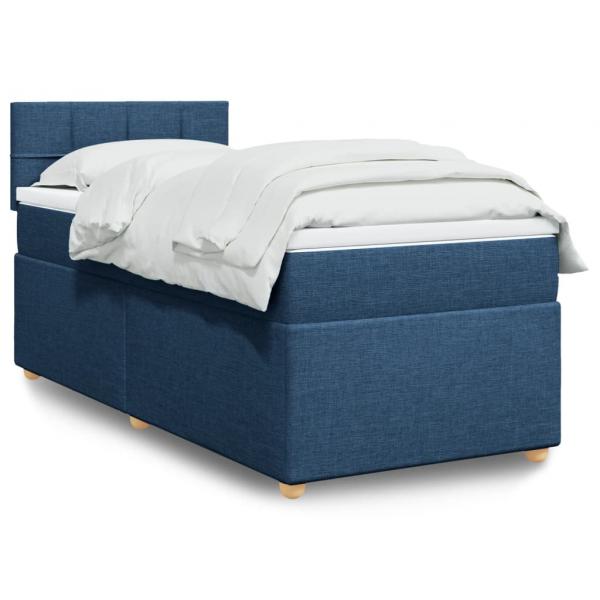 ARDEBO.de - Boxspringbett mit Matratze Blau 90x190 cm Stoff