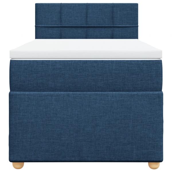 Boxspringbett mit Matratze Blau 90x190 cm Stoff