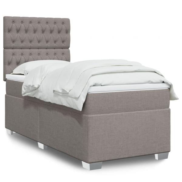 ARDEBO.de - Boxspringbett mit Matratze Taupe 90x200 cm Stoff