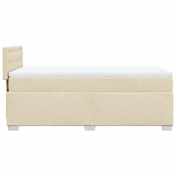 Boxspringbett mit Matratze Creme 90x190 cm Stoff