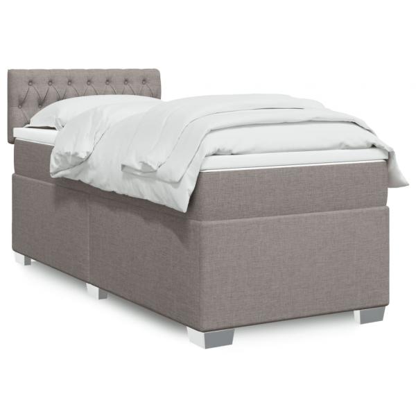 ARDEBO.de - Boxspringbett mit Matratze Taupe 100x200 cm Stoff