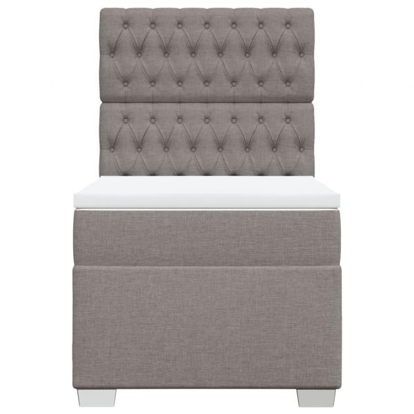 Boxspringbett mit Matratze Taupe 90x190 cm Stoff