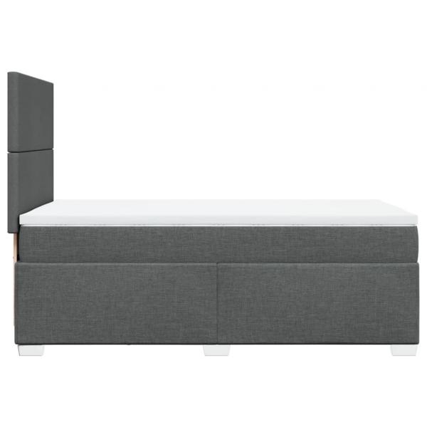 Boxspringbett mit Matratze Dunkelgrau 90x190 cm Stoff