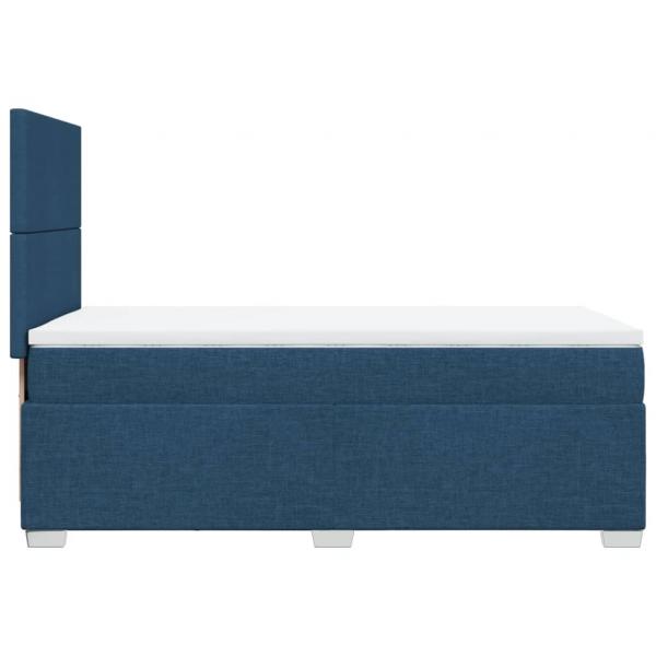 Boxspringbett mit Matratze Blau 90x190 cm Stoff