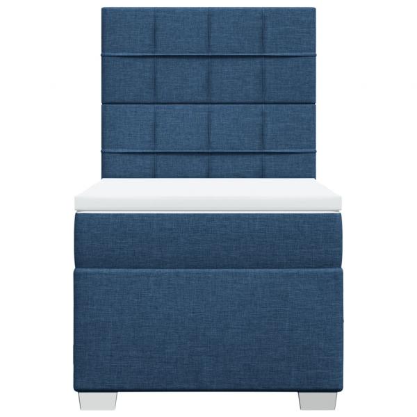 Boxspringbett mit Matratze Blau 90x190 cm Stoff