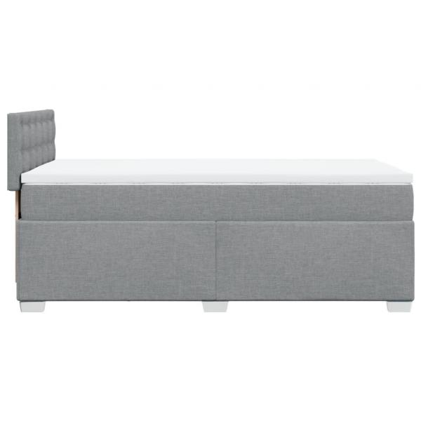 Boxspringbett mit Matratze Hellgrau 80x200 cm Stoff