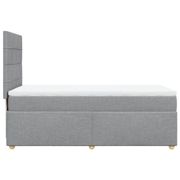 Boxspringbett mit Matratze Hellgrau 80x200 cm Stoff