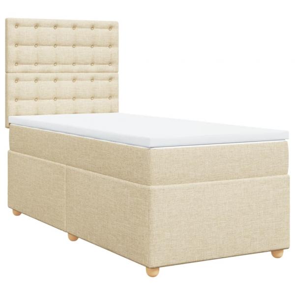 Boxspringbett mit Matratze Creme 80x200 cm Stoff