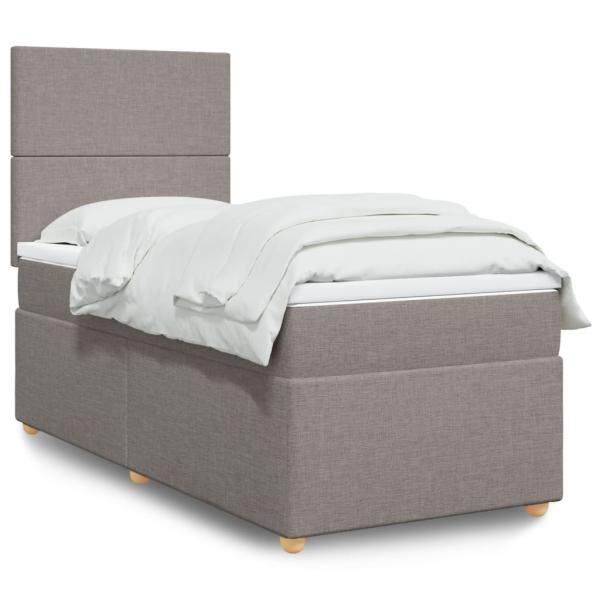 ARDEBO.de - Boxspringbett mit Matratze Taupe 90x190 cm Stoff