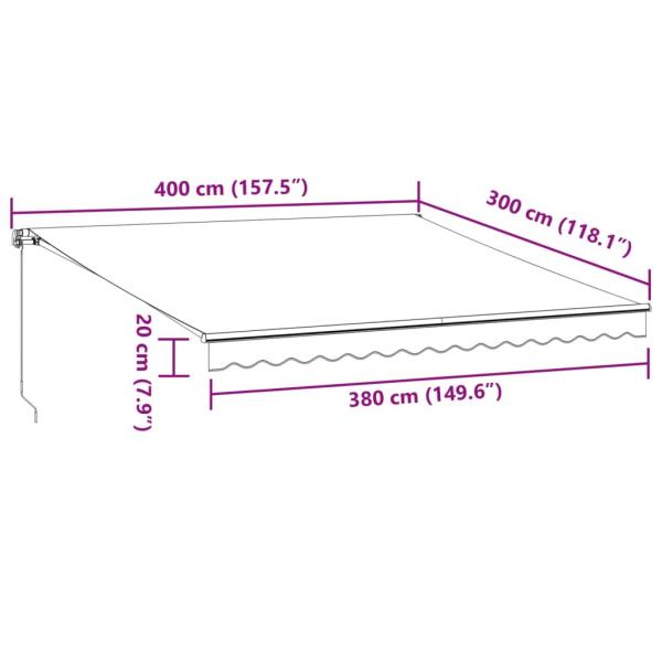 Markise Manuell mit LED Braun 400x300 cm