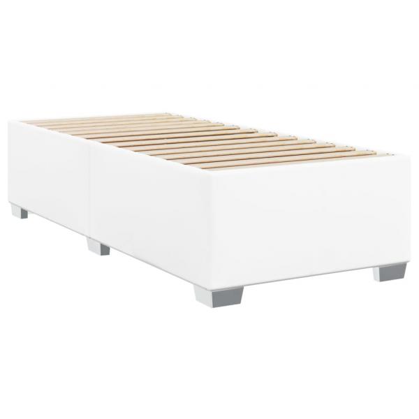 Boxspringbett mit Matratze Weiß 90x190 cm Kunstleder