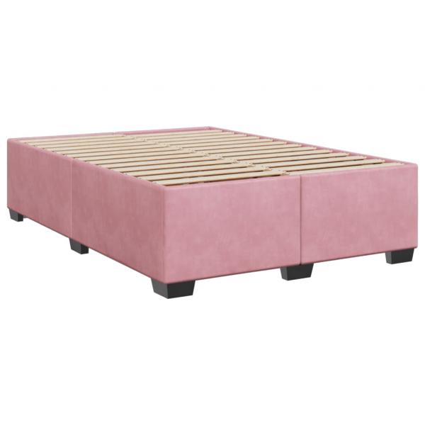 Boxspringbett mit Matratze Rosa 140x200 cm Samt