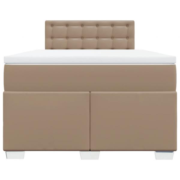 Boxspringbett Matratze Cappuccino-Braun 120x190 cm Kunstleder