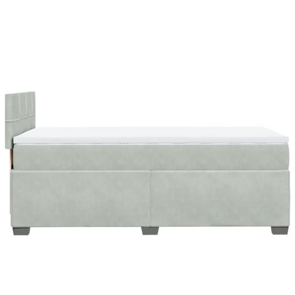 Boxspringbett mit Matratze Hellgrau 80x200 cm Samt